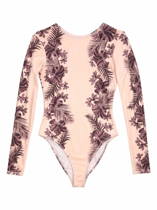 Hurley Other - Hurley Tropical Peach Floral One Piece Swimsuit Surfcore Coastal Beachy Large